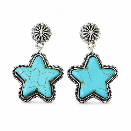 Turquoise Star Dangle Earrings